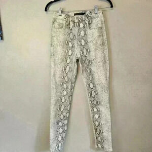 Joe's Jeans The Luna High-Rise Straight leg Snake Print Sz 24 Bikercore